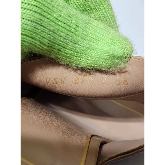 Authentic VALENTINO GARAVANI Nappa Rockstud Tower Heel Mules 38 Biege - Picture 7 of 16